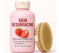 Crème resurfaçante à la fraise Avec pinceau,Strawberry skin resurfacing cream,crème raffermissante pour le corps, les jambes et les bras, apaise la chair de poule, lisse la peau et hydrate