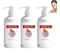 Crème resurfaçante à la fraise, crème corps lissante et éclaircissante, nourrissante et adoucissante pour les peaux sèches ou rugueuses, hydratation en profondeur du visage et du corps (3pcs)
