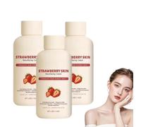 Crème resurfaçante à la fraise, crème resurfaçante jambes à la fraise, réduit efficacement la chair de poule et maintient la peau hydratée durablement (3 pièce)