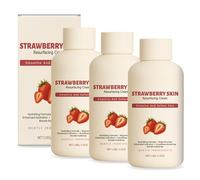 Crème resurfaçante à la fraise - Soin hydratant pour le corps, atténue le grain de peau irrégulier, réduit l'aspect peau d'orange - Soin hydratant et exfoliant - Raffermit et tonifie (3)
