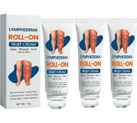 Crème roll-on pour le soulagement du gonflement du drainage lymphatique, rouleau pour les jambes à base de plantes pour la circulation, absorption rapide pour tous les types de peau (3 Pcs)