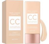 Crème sérum teintée CC, correctrice de teint, couvrance légère enrichie en soin, résistante à l'eau Unification du teint