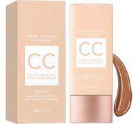 Crème sérum teintée CC, correctrice de teint, couvrance légère enrichie en soin, résistante à l'eau Unification du teint