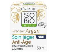 Crème Soin Anti-Âge Légère Nuit Précieux Argan Bio SO'BIO ETIC - Le pot de 50 mL Lot De 2 - Par Lot