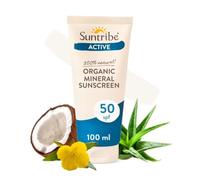Suntribe Crème solaire minérale sport SPF 50 – 100% naturelle, sans danger pour les récifs – 100 ml