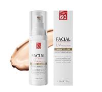 Creme solaire coreenne,Crème solaire visage coréenne SPF 60, Crème hydratante teintée,Crème solaire teintée quotidienne pour le visage, Légère et respirante, Non grasse, Couvrance naturelle