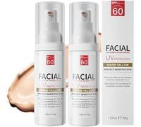 Creme solaire coréenne,tinted sunscreen,fluide teinté visage,Crème hydratante teintée pour le visage, Légère et respirante, Non grasse, Couvrance naturelle (2pc)