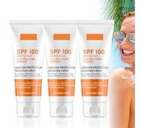 Crème solaire FPS 100, 50g Sunscreen SPF 100, Sunscreen Lotion, Lotion solaire avec protection UVA/UVB, Hydratant, Anti-âge Crème solaire Résistant à l'eau Convient à tous les types de peau (3 PC)