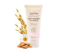 Crème Solaire Minérale Bio UV Shield SPF 50 Suntribe / 50 ml - 100% naturelle, biologique, filtres UV minéraux sans nanoparticules, dry touch (non gras) - Invisible sur les peaux claires