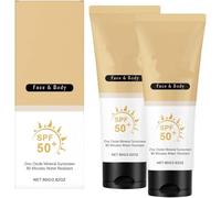 Crème solaire minérale naturelle SPF 50, crème solaire légère au beurre de karité, beurre de karité naturel et oxyde de zinc, absorption rapide, formule non grasse, convient au visage et au corps