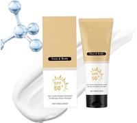 Crème solaire minérale naturelle SPF 50, crème solaire légère au beurre de karité, beurre de karité naturel et oxyde de zinc, absorption rapide, formule non grasse, convient au visage et au corps