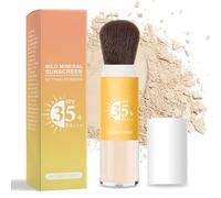 Crème solaire minérale, SPF35+ Poudre mate, résistante à l'eau et à la transpiration, avec contrôle de l'huile, légère, fraîcheur naturelle et toute la journée, maquillage en poudre pour tous les