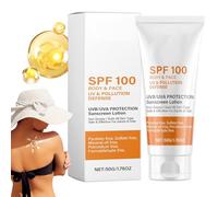 Crème Solaire SPF 100, creme solaire indice 100, Lait Solaire FPS 100, Lotion solaire avec protection UVA/UVB, CrèMe Solaire Hydratante Et Anti-âGe Visage Et Corps, Non Grasse, Waterproof