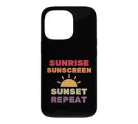Crème Solaire Sunrise Sunset Repeat - Soins de la Peau Summer Rays Coque pour iPhone 13 Pro