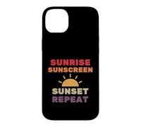 Crème Solaire Sunrise Sunset Repeat - Soins de la Peau Summer Rays Coque pour iPhone 14 Plus