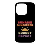 Crème Solaire Sunrise Sunset Repeat - Soins de la Peau Summer Rays Coque pour iPhone 14 Pro