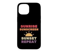 Crème Solaire Sunrise Sunset Repeat - Soins de la Peau Summer Rays Coque pour iPhone 15