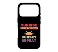 Crème Solaire Sunrise Sunset Repeat - Soins de la Peau Summer Rays Coque pour iPhone 17 Pro
