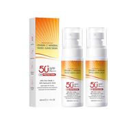 Crème solaire teintée à la vitamine C, à la vitamine C, SPF 50+, PA+++, protection efficace contre les radiations, crème pour le visage, qui combine protection solaire, isolation et recouvrement (2)