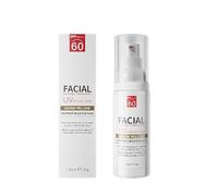 Crème solaire teintée visage SPF 60, crème solaire visage quotidienne, protection UV hydratante, légère et respirante, non grasse, couvrance naturelle (jaune chaud, 35 g) (1)