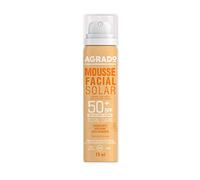 Creme solaire Visage 50+ mousse, protecteur solaire hydratant resistant à l'eau, texture légère 75 ml - AGRADO
