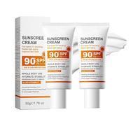 Creme Solaire Visage Spf 90+ Coréenne, Crème Solaire Anti-âge Spf 90+, Protection Uv Intensive Sunscreen, Anti-âge & Hydratante, Résistante à L'eau Sunsreen, Prévient Les Coups, No-Gras (2PC)
