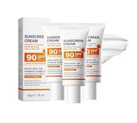 Creme Solaire Visage Spf 90+ Coréenne, Crème Solaire Anti-âge Spf 90+, Protection Uv Intensive Sunscreen, Anti-âge & Hydratante, Résistante à L'eau Sunsreen, Prévient Les Coups, No-Gras (3PC)