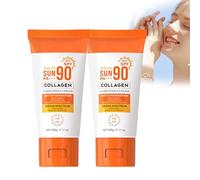 Creme Solaire Visage Spf 90+, Skincare Coreen Creme Solaire, Crème Solaire Pour La Peau, Réparer Hydrater La Peau, Rafraîchissante Et Non Collante, Crème Solaire Hydratante Et Anti-âGe Et Corps (2PC)
