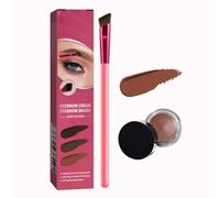 Crème Sourcils : Pommade & Pinceau Biseauté - Pour Sourcils Clairsemés | Applicateur Biseauté Doux Précis, Couvrance Naturelle Modulable, Imperméable Longue Tenue Anti-Coulures, Traçage Fin Détaillé