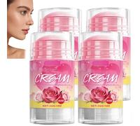 Crème stick nourrissante à la rose pour femmes, anti-âge et éclaircissante, soin stick à la rose, crème nettoyante et hydratante douce pour un soin quotidien et une peau plus lisse. (4PCS)