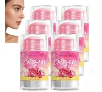 Crème stick nourrissante à la rose pour femmes, anti-âge et éclaircissante, soin stick à la rose, crème nettoyante et hydratante douce pour un soin quotidien et une peau plus lisse. (6PCS)
