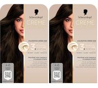 Creme Supreme, Schwarzkopf, Coloration Permanente Creme Soin, Couverture 100% Cheveux Blancs, Resultat Couleur Uniforme, 3x Bonding HaptIQ System, Pre serum et Masque Soin, 4.0, Chatain Fonce