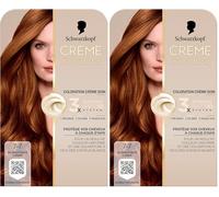 Creme Supreme - Schwarzkopf - Coloration Permanente - Resultat Couleur Uniforme - Coloration Creme Soin - Bonding - Pre-serum et Masque Soin - Couverture 100% Cheveux Blancs - 7-7 -Blond Foncé Cuivré