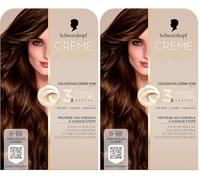 Creme Supreme - Schwarzkopf - Coloration Permanente - Resultat Couleur Uniforme - Coloration Creme Soin -Bonding - Pre-serum et Masque Soin -Couverture 100% Cheveux Blancs- 6-68 -Chatain Clair Caramel