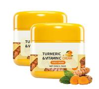 Crème Visage Au Curcuma et à la Vitamine C,Creme Anti Tache Visage,Creme Eclaircissante,Crème Hydratante Au Collagène Pour Les Peaux Sèches Pour Les Taches Sombres, Les Rides, L'Anti-âge 50g (2)