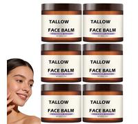 Crème visage au suif de bœuf nourri à l'herbe et au miel brut, baume hydratant visage fouetté au suif et au miel, crème de soin pour la peau au suif de bœuf naturel, baume intense au suif (6PCS)