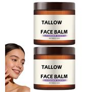 Crème visage au suif de bœuf nourri à l'herbe et au miel brut, baume hydratant visage fouetté au suif et au miel, crème de soin pour la peau au suif de bœuf naturel, baume intense au suif (2PCS)