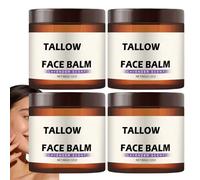 Crème visage au suif de bœuf nourri à l'herbe et au miel brut, baume hydratant visage fouetté au suif et au miel, crème de soin pour la peau au suif de bœuf naturel, baume intense au suif (4PCS)