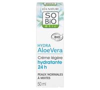 Crème Visage Hydratante 24h Soin Léger à l'Aloe Vera Bio SO'BIO ETIC - Le tube de 50 mL Lot De 3 - Par Lot