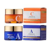 Crème Visage Matin Vitamine C Et Soir Rétinol, Hydratation Intensive Et Raffermissement Pour Peau Délicate, Anti-Rides Et Lissage, Revitalisation Et Teint Uniforme, Nutrition Profonde Et Éclat