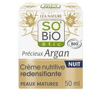 Crème Visage Nutritive Peaux Matures Nuit Précieux Argan Bio SO'BIO ETIC - Le pot de 50 mL
