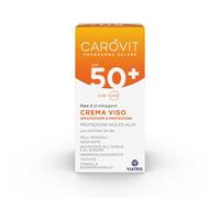 Crème visage SPF50+ protection solaire très haute contre les rayons UVA et UVB+ jusqu'à 8 heures résistant à l'eau, Carovit Programme Solaire, flacon de 50 ml