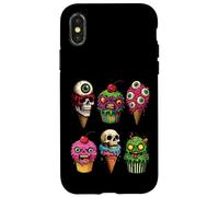 Crèmes glacées d'halloween et Cupcakes Monstres Horreur Effrayant drôle Coque pour iPhone X/XS