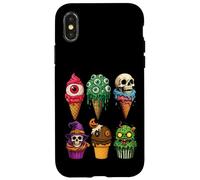Crèmes glacées d'halloween et Cupcakes Monstres Horreur Effrayant drôle Coque pour iPhone X/XS