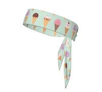 Crèmes glacées Sports Head Tie Beach Summer Tropical Tie Sweatband Bandeau Homme Femme Élastique Humidité pour Course