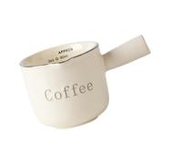 Crémier en céramique avec double indicateurs de mesure et bordure argentée - Versement précis pour assaisonnements de café - Plateau élégant en faïence avec bordure argentée