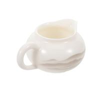 Crémier en Céramique Blanc avec Poignée pour Café Cuisine | Versement sans Éclaboussures, Nettoyage Rapide, Goût Préservé, Format Compact, Usage Quotidien, Style Classique