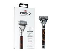 CREMO Rasoir Pour Homme avec Recharge - Anti-Feu du Rasoir | Qualité barbier. Réduit coupures, irritations et feu du rasoir. Rasage de près ultra confortable et précis. Manche lesté.