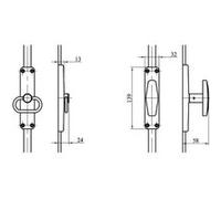Crémone 3BX MAP MASSARD - Zinc bout inox - 3BX