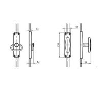 Crémone à bouton n° 3 Akulon inox - MAP MASSARD - 3BX